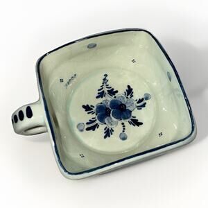 Delft Blue Hand Painted Bon-Bon Dish Holland Marked Delft Size 4x3.25”